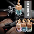Square Glass Car Perfume Bottle Pendant 8ml Perfume Empty Hanging Car Diffuser Bottle