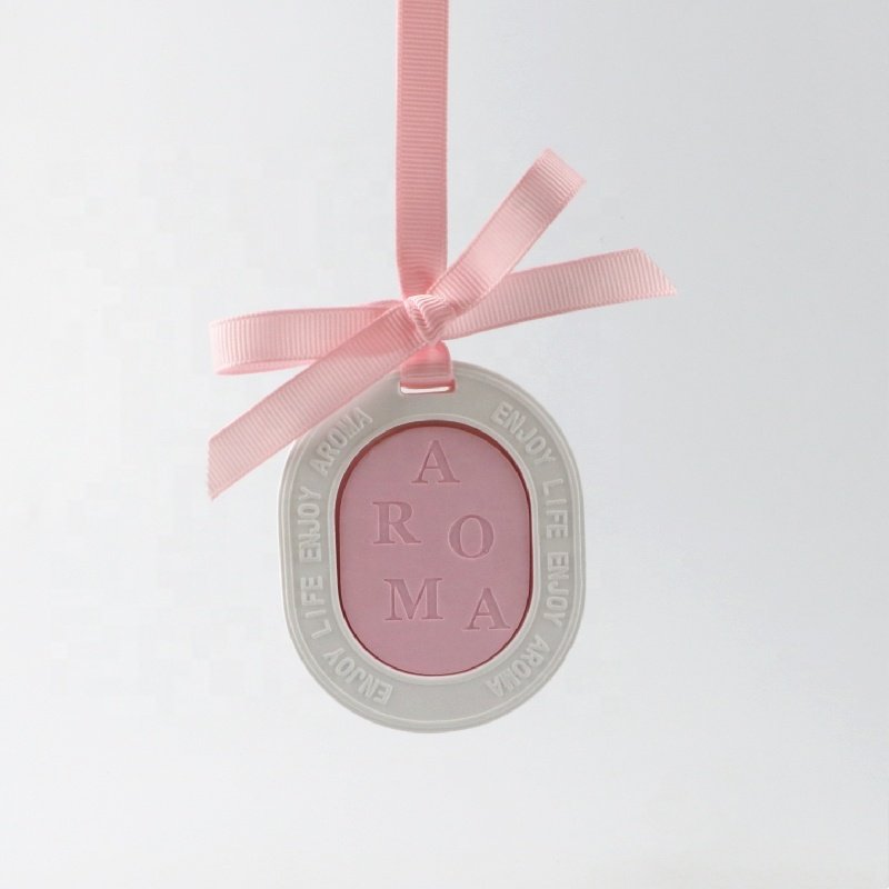 Wholesale Gift Box Packed Car Home Decoration Hanging Wardrobe Air Freshener Porcelain Aroma Ceramic Essential Oil Diffuser