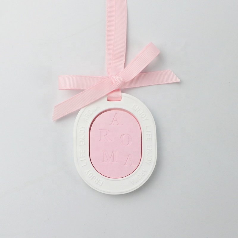 Wholesale Gift Box Packed Car Home Decoration Hanging Wardrobe Air Freshener Porcelain Aroma Ceramic Essential Oil Diffuser