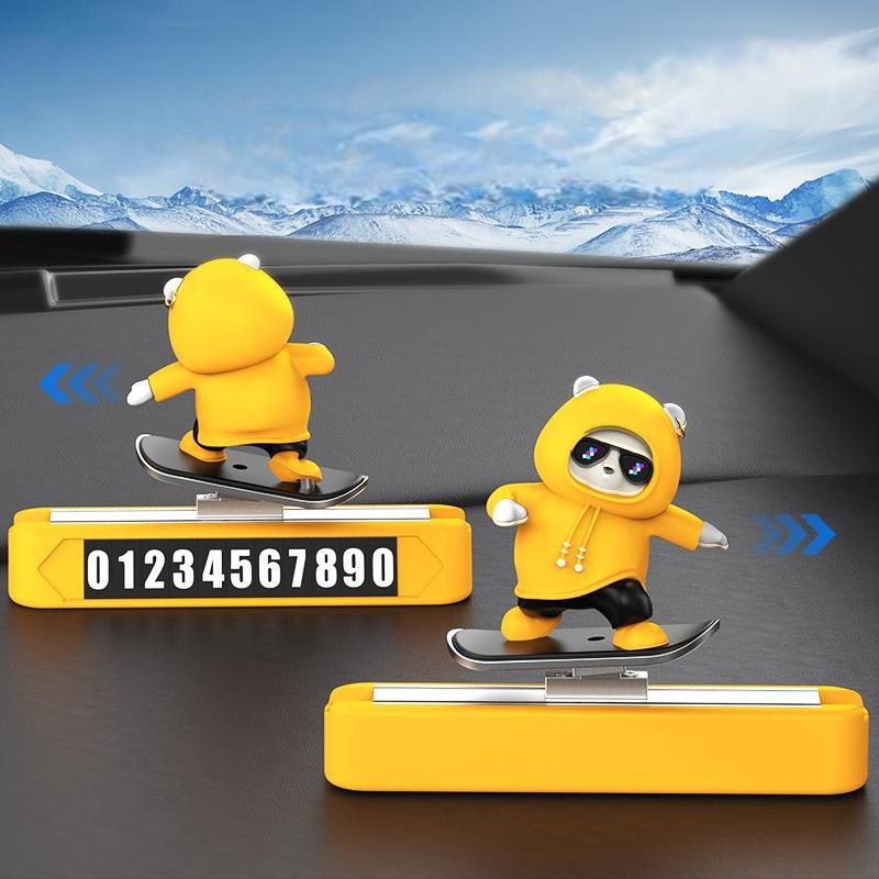 Cartoon Auto Interior phone number parking card with logo Universal Car Accessories