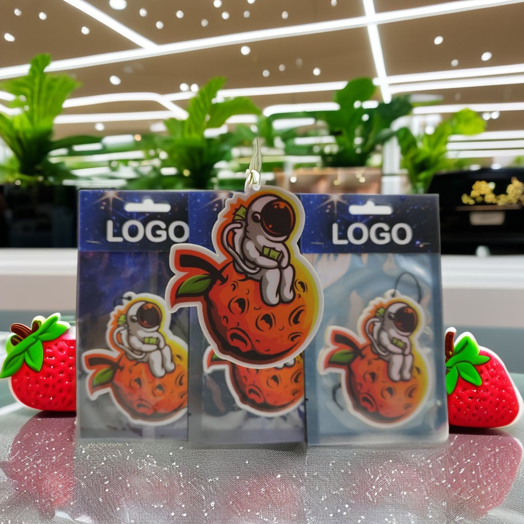 Custom 3 Luxury Hanging Air Freshener Paper Perfume Fragrance with Little Black Design Trees Shape for Car Vent Flower Pattern