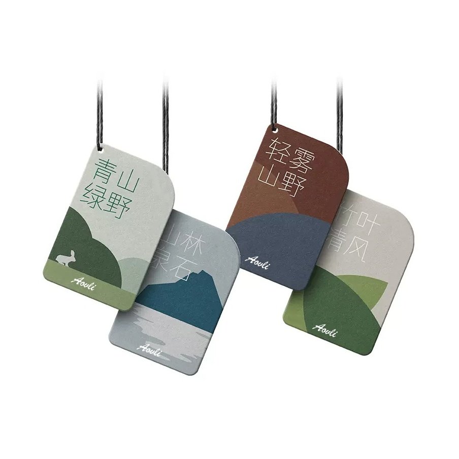 Luxury Paper Car Perfume Hanging Auto Air Freshener Die Cut Custom Cotton Paper Car Freshener