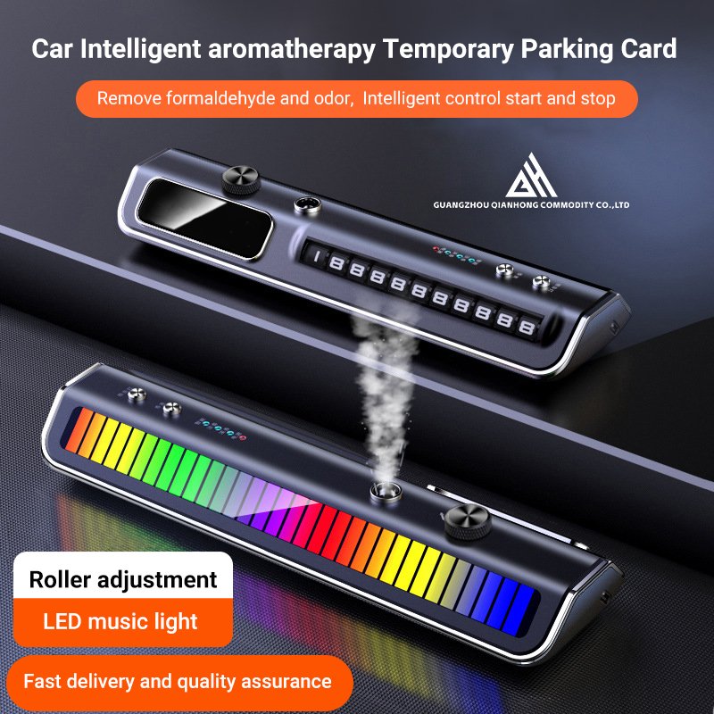 Alloy Car Aromatherapy Instrument with Temporary Parking Card Rose Lemon Jasmine Fragrance Gel for Fresh Air Car Freshening