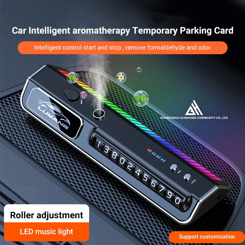 Alloy Car Aromatherapy Instrument with Temporary Parking Card Rose Lemon Jasmine Fragrance Gel for Fresh Air Car Freshening