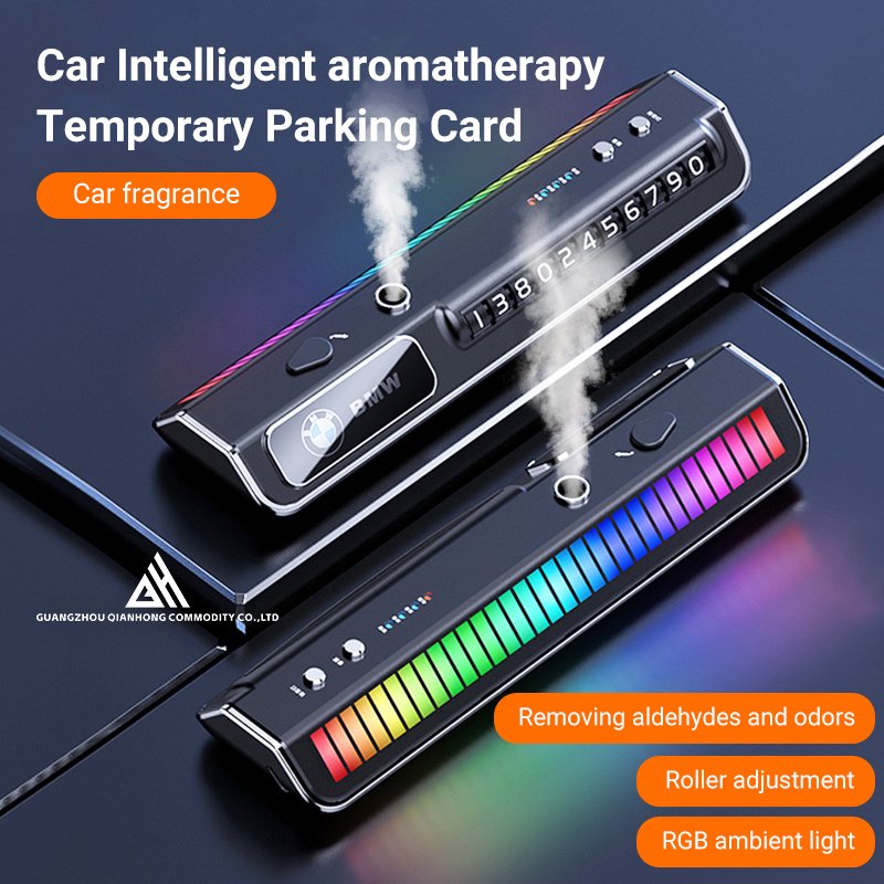 Alloy Car Aromatherapy Instrument with Temporary Parking Card Rose Lemon Jasmine Fragrance Gel for Fresh Air Car Freshening