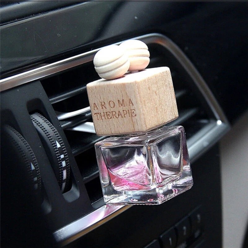 Customizable Color car perfume bottles 8ml square hanging car glass diffuser bottle car perfume