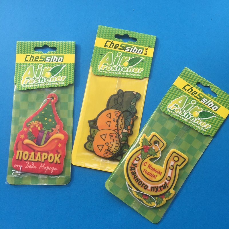 Customized Shape Paper Car Freshener Logo Printed Eco-Friendly Promotional Freshener Fragrances Apple Lily Jasmine Ocean Pear