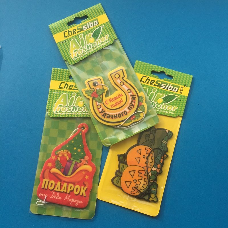 Customized Shape Paper Car Freshener Logo Printed Eco-Friendly Promotional Freshener Fragrances Apple Lily Jasmine Ocean Pear