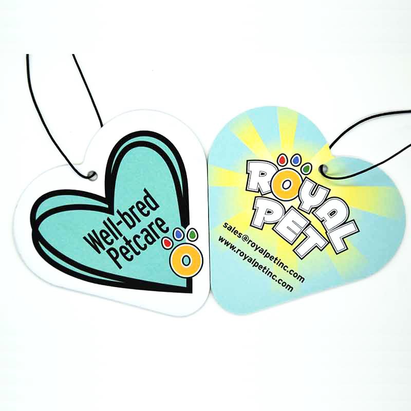 Hot selling hanging car fragrance tablets heart flower shape customized long lasting fragrance car air freshener