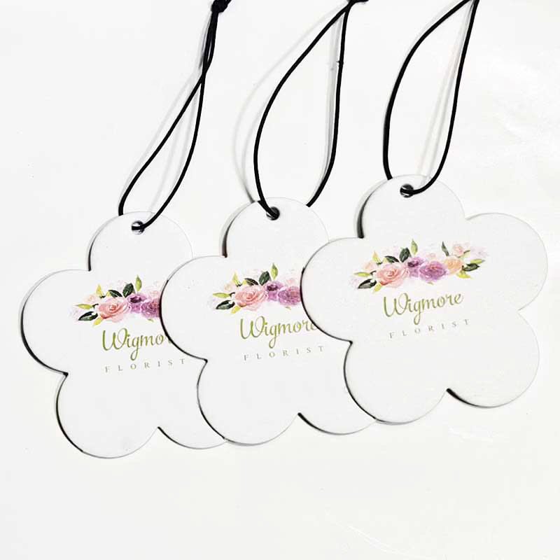 Hot selling hanging car fragrance tablets heart flower shape customized long lasting fragrance car air freshener