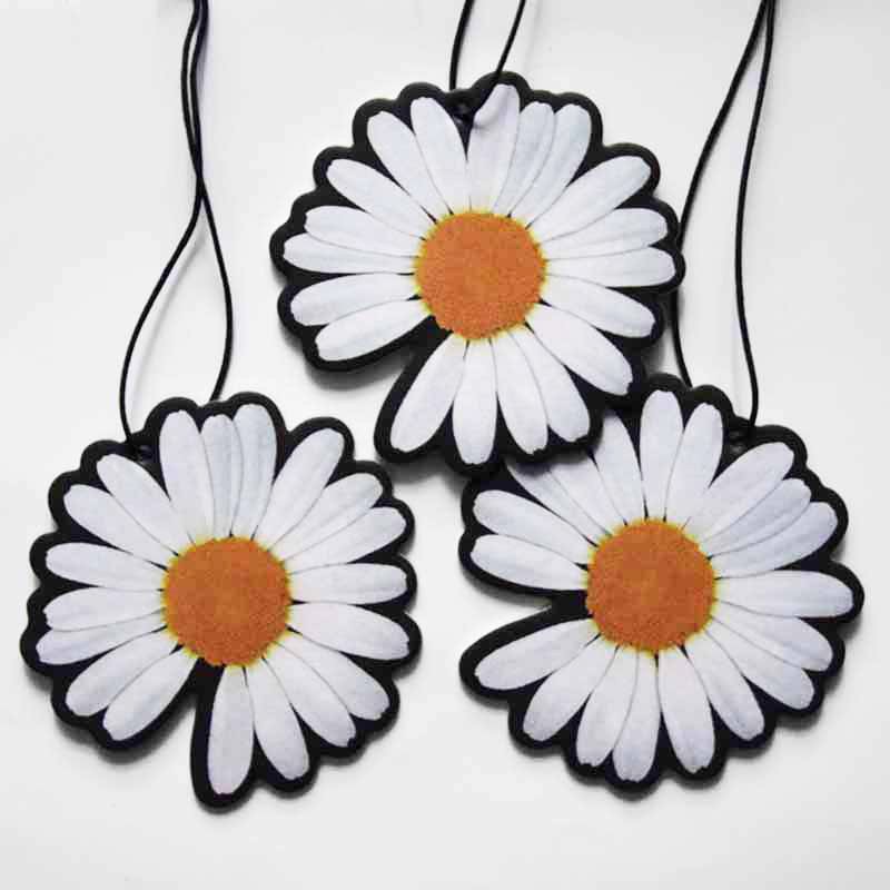 Hot selling hanging car fragrance tablets heart flower shape customized long lasting fragrance car air freshener