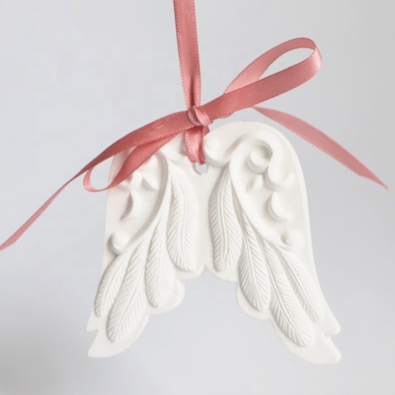 FinRu White Wing Shape Aromatherapy Scented Ceramic Stone Fragrance Plaster Oil Diffuser Hanging Wardrobe Car Air Freshener