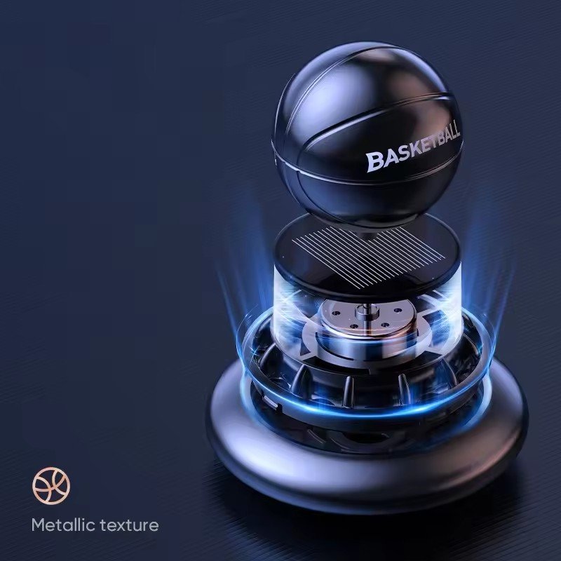 Fashionable solar rotation basketball fragrance tablet car aroma auto perfume air dashboard freshener