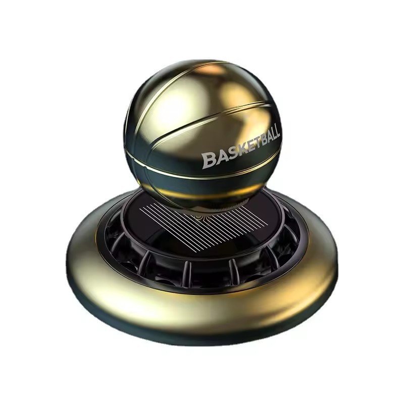 Fashionable solar rotation basketball fragrance tablet car aroma auto perfume air dashboard freshener