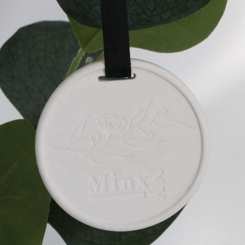 Finru Customized Logo Ceramic Aroma Diffuser Fragrance Porcelain Stones Scented Essential Oil Car Hanging Aroma Air Freshener
