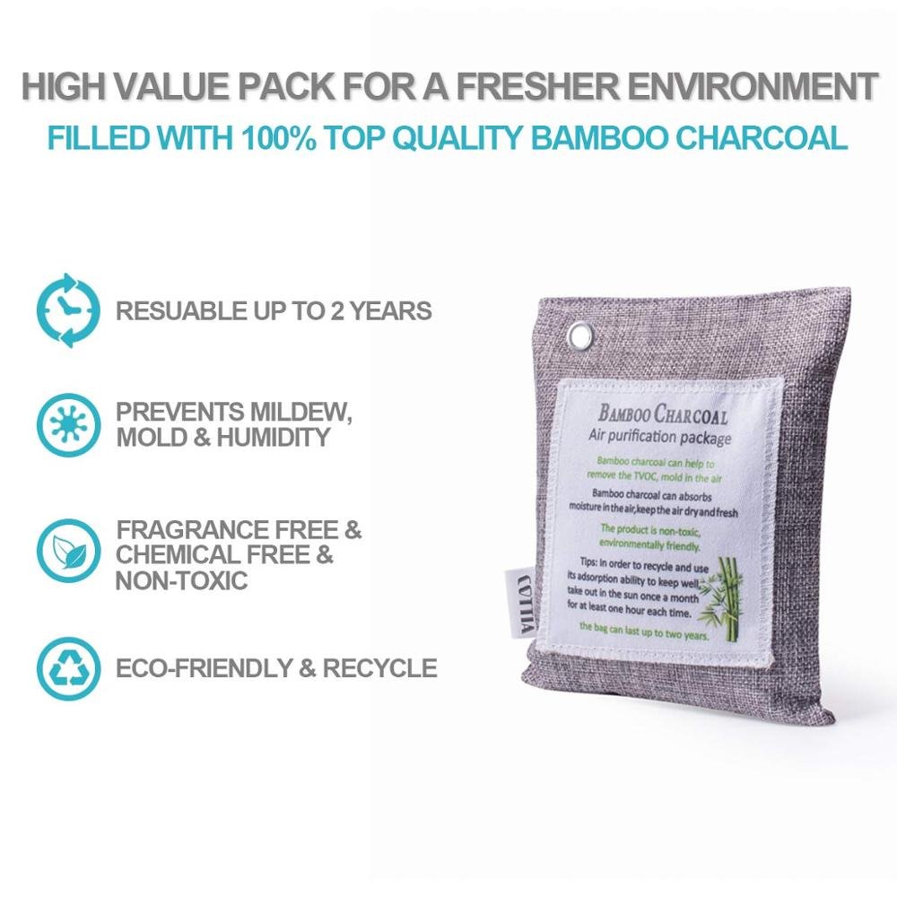 LEGREEN OEM Car Odor Eliminator Bamboo Charcoal Air Purifying Bags Shoe Deodorizer Bags