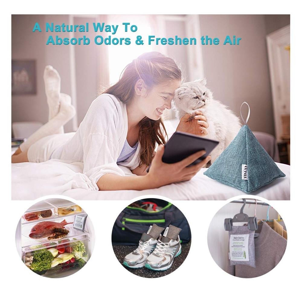LEGREEN OEM Car Odor Eliminator Bamboo Charcoal Air Purifying Bags Shoe Deodorizer Bags