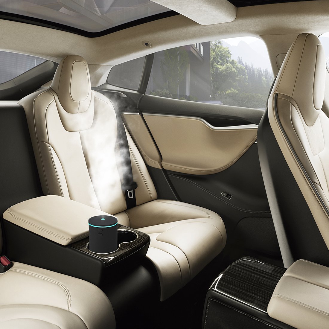 Car Diffuser with 4*10ML Essential Oils USB 60ml Mini Humidifier Essential Oil Diffuser Car Air Freshener Aromatherapy Diffuser