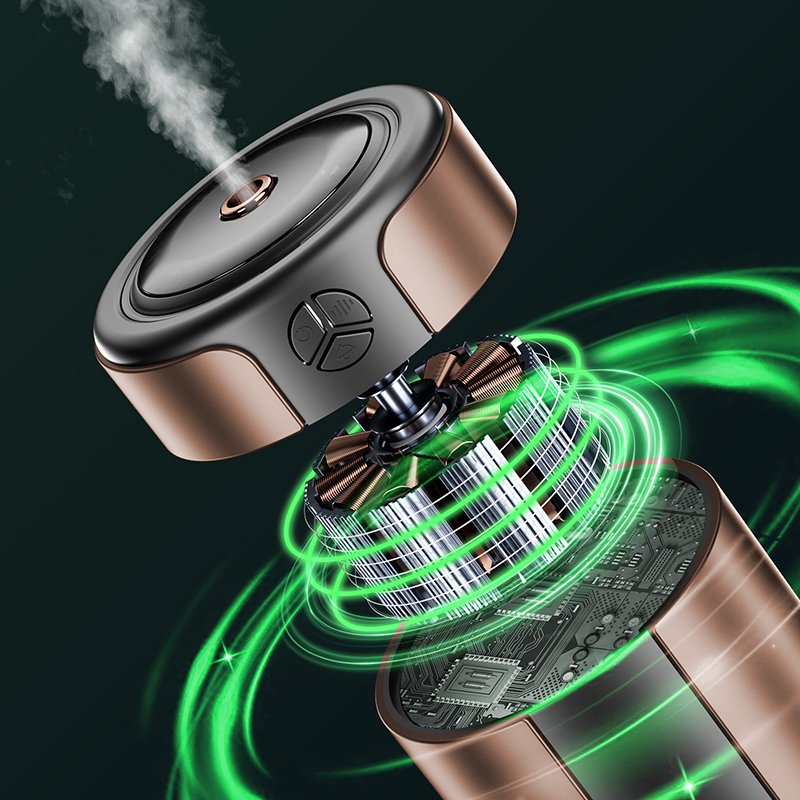 NEWIND Air Freshener Diffuser Portable Aluminum Alloy Brand Luxury Car Gold Charging Customizable Innovative 5W Volcano Hybrid
