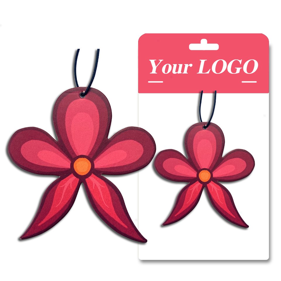 Long scent Strong smell customized die cut shape paper custom logo air freshener fragrance hanging car with logo