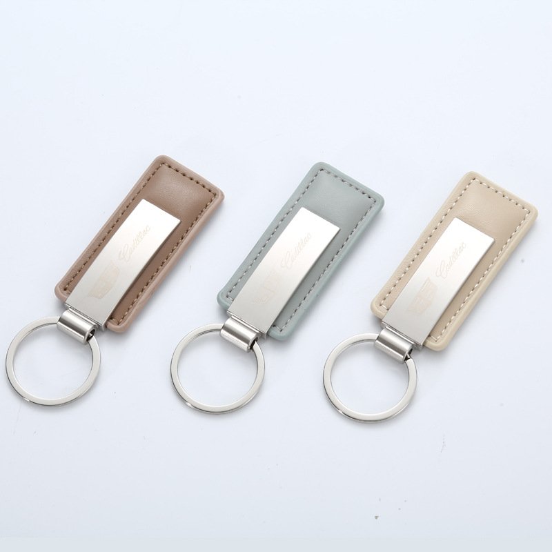 Custom Logo Metal car key chain pendant Leather key chain to order business gifts Leather key chain