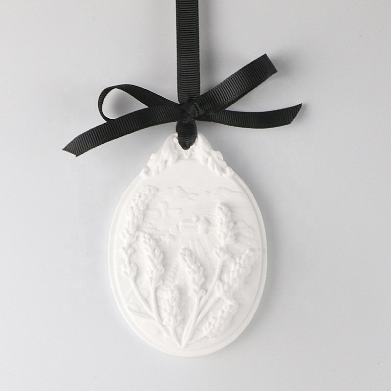 Home Decoration Ceramic Scented Stone Hanging Plaster Aroma Porcelain Flower Fragrance Oil Diffuser Car Wardrobe Air Freshener