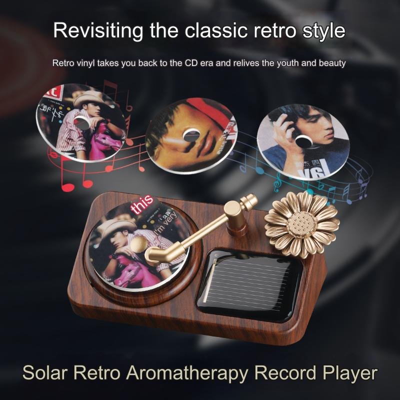 CD Decoration Odor Eliminator Fragrance Diffuser Perfume Turntable Phonograph Mini Retro Vinyl Record Player Car Air Freshener