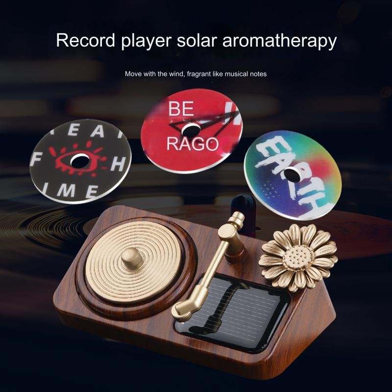 CD Decoration Odor Eliminator Fragrance Diffuser Perfume Turntable Phonograph Mini Retro Vinyl Record Player Car Air Freshener