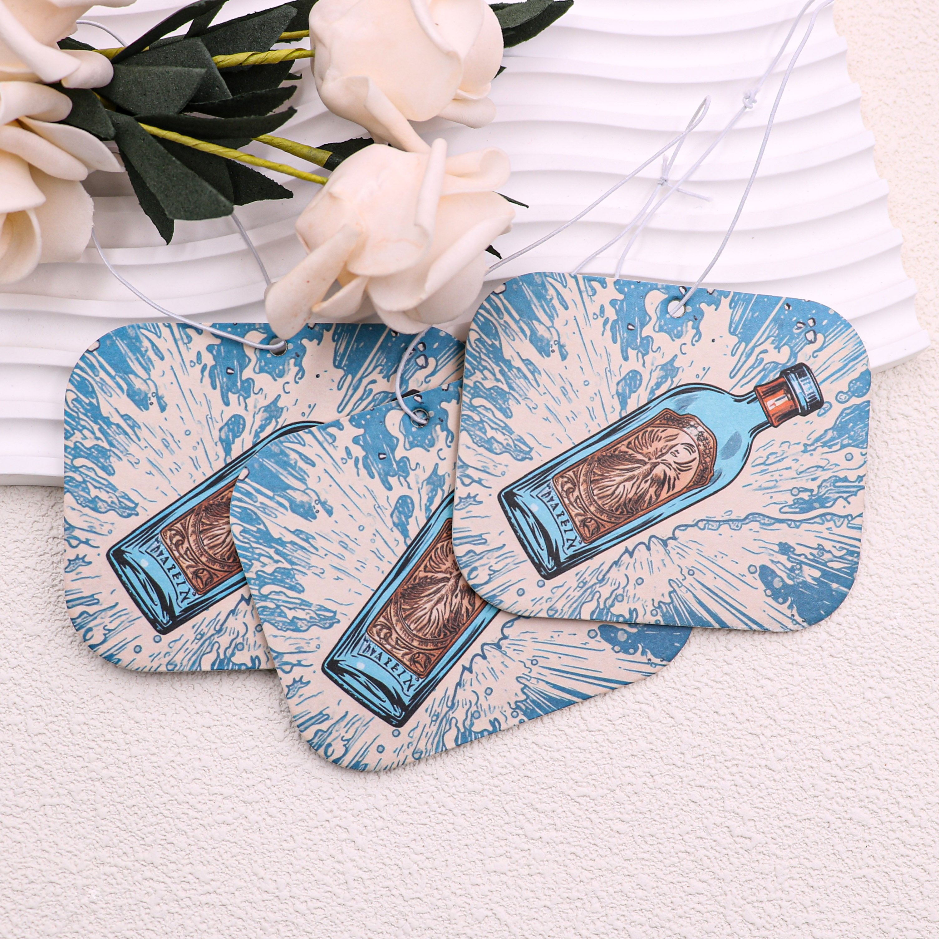 long lasting scent custom design paper car air freshener Different smells Design Aroma Hanging Air Freshener Custom Car Freshie