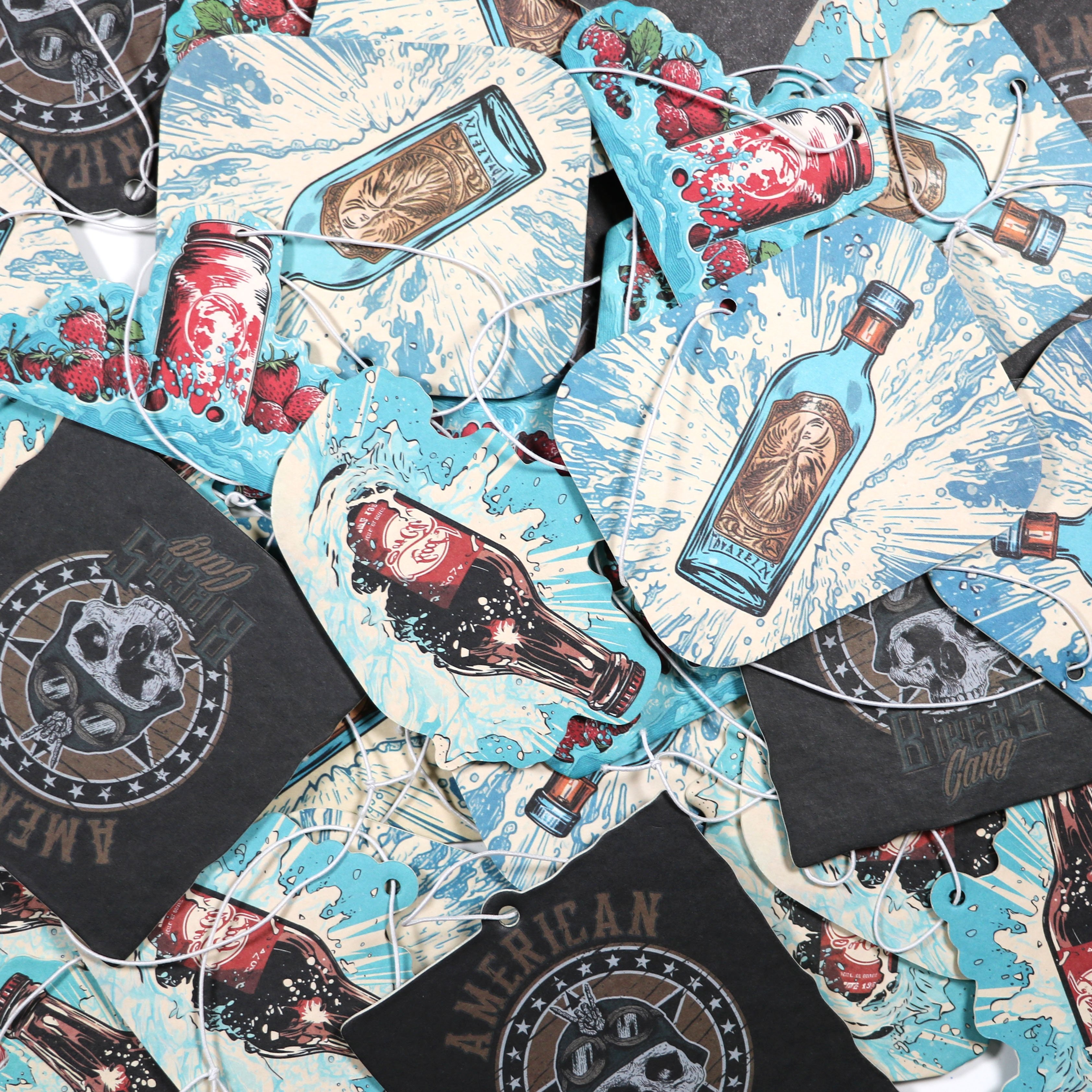 long lasting scent custom design paper car air freshener Different smells Design Aroma Hanging Air Freshener Custom Car Freshie
