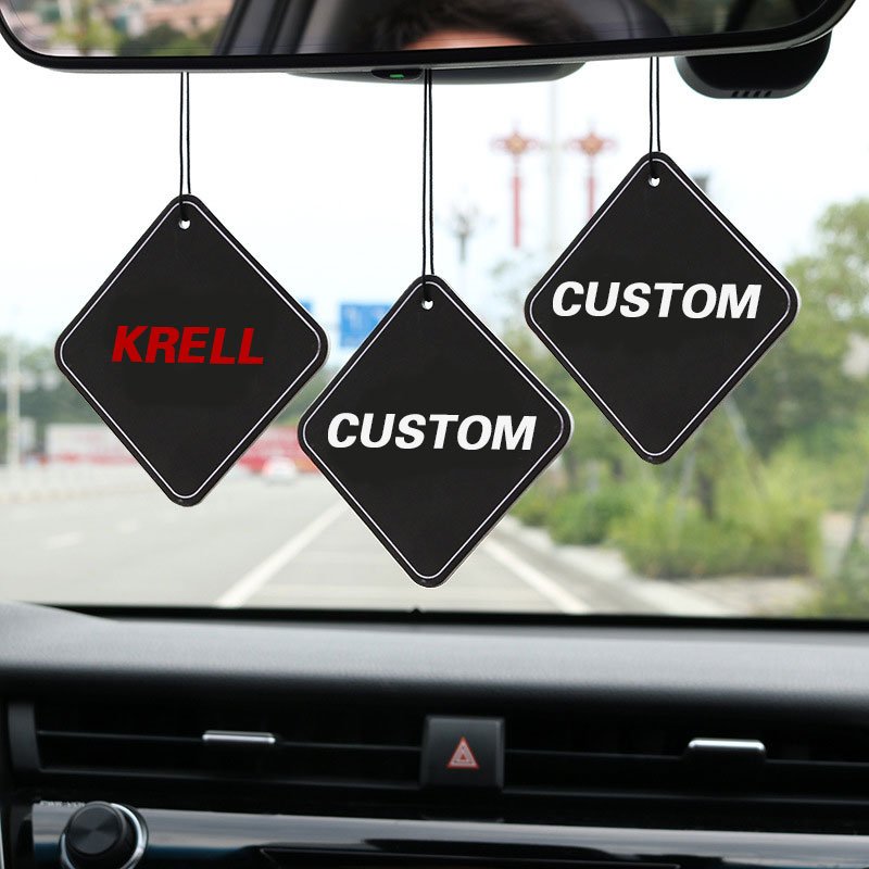 Custom sublimation logo blank deodorant new cards perfume fragrance paper hanging car air freshener