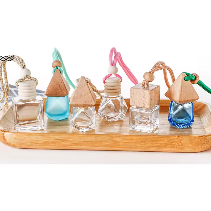 Reusable Car Diffuser Perfume Bottle Hanging Car Air Freshener Scent Car Accessories With Wooden Cap