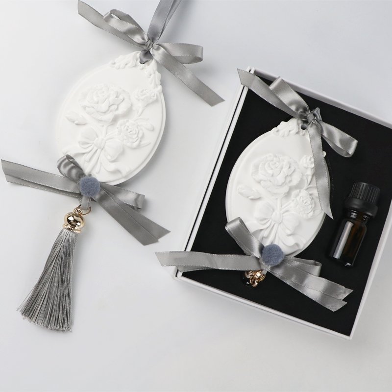 Factory Wholesale Car Wardrobe Air Freshener Decoration Scented Ceramic Flower Fragrance Aroma Porcelain Essential Oil Diffuser