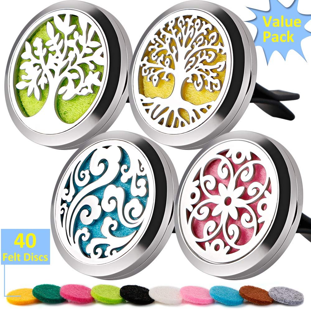 Portable 316 Stainless steel car diffuser vent clip aromatherapy essential oil diffuser car air freshener