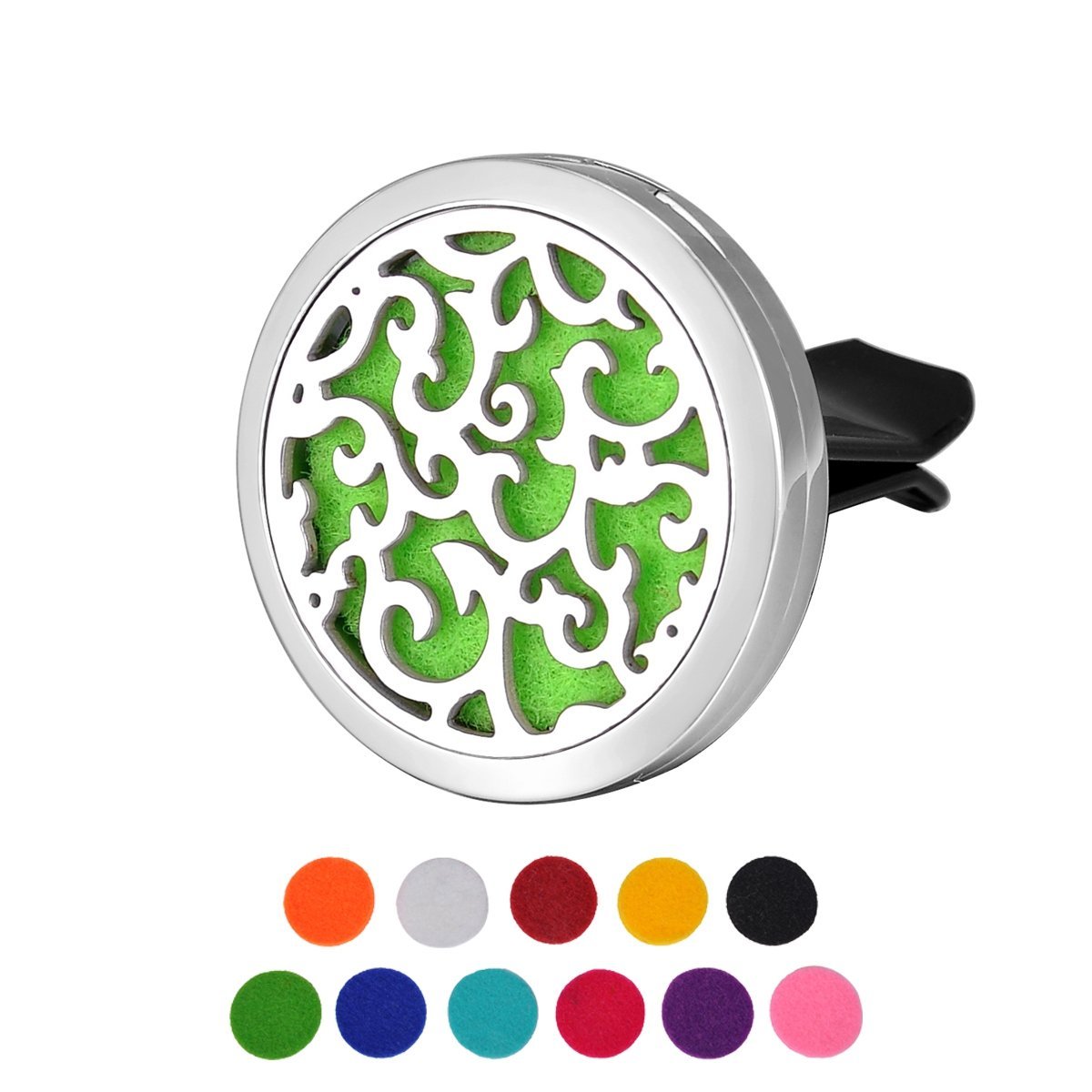 Portable 316 Stainless steel car diffuser vent clip aromatherapy essential oil diffuser car air freshener