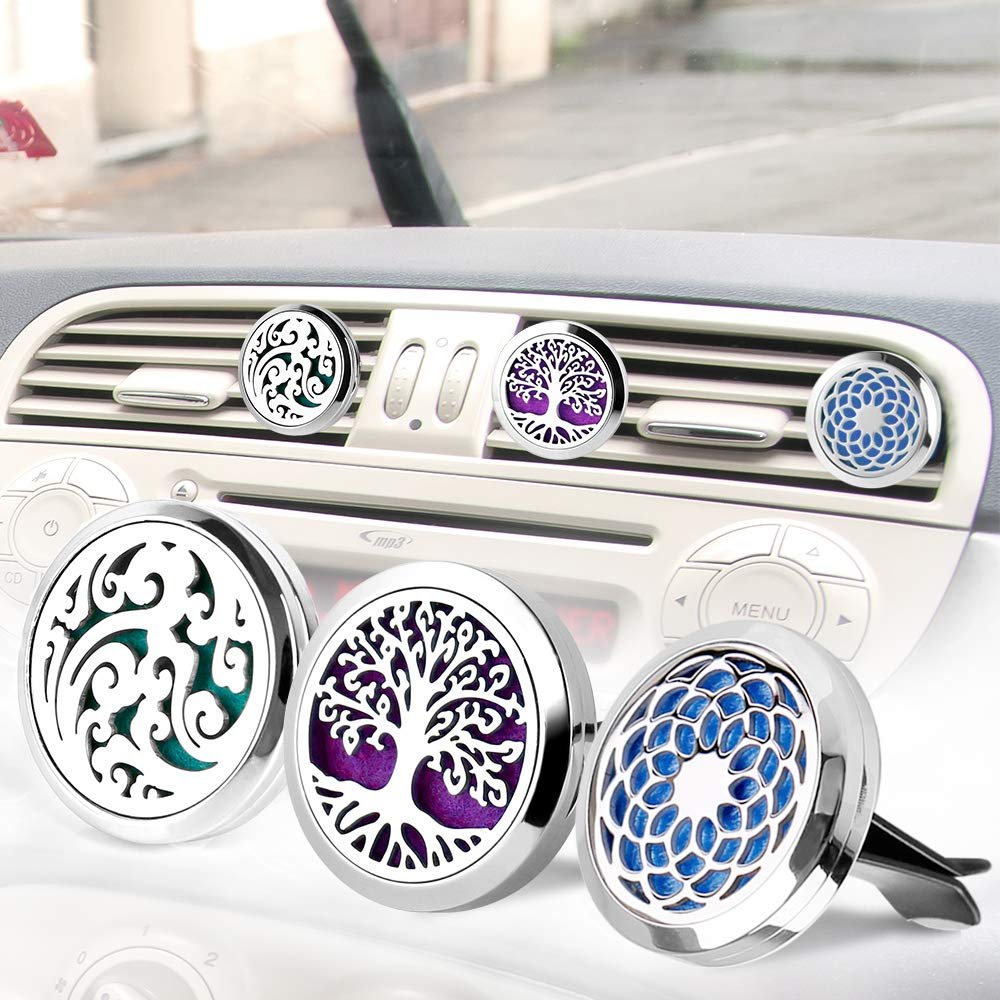 Portable 316 Stainless steel car diffuser vent clip aromatherapy essential oil diffuser car air freshener
