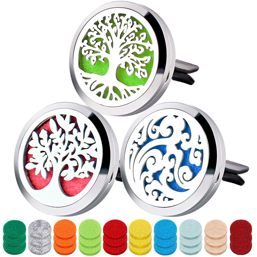 Portable 316 Stainless steel car diffuser vent clip aromatherapy essential oil diffuser car air freshener