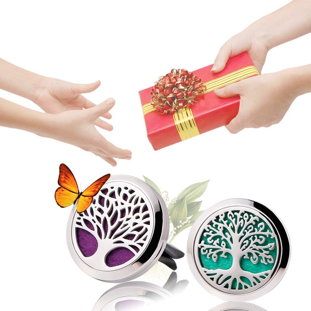Portable 316 Stainless steel car diffuser vent clip aromatherapy essential oil diffuser car air freshener