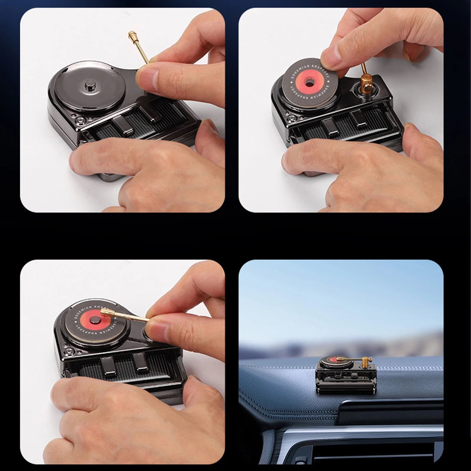 Factory car air conditioner aromatherapy car perfume piano record motorcycle aromatherapy seat decorative for car