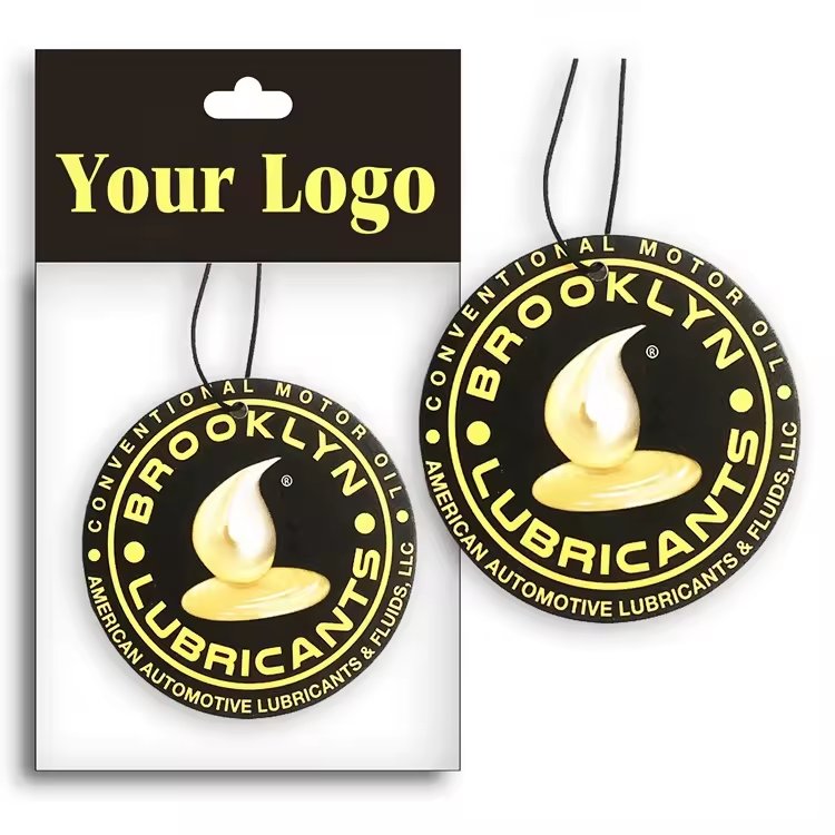 Personalized custom sublimation logo blank deodorant car cards perfume fragrance paper hanging car air freshener