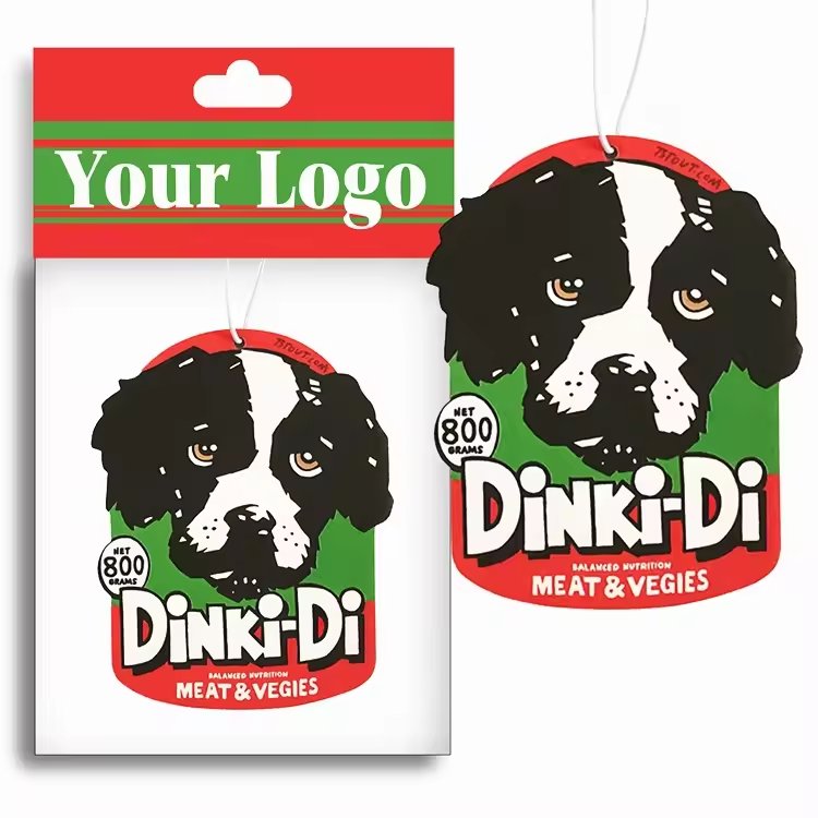 Personalized custom sublimation logo blank deodorant car cards perfume fragrance paper hanging car air freshener