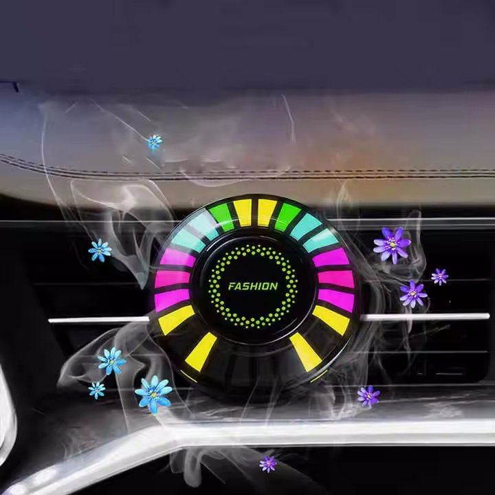 BGD TRADING FACTORY Car Freshener Ambient LED Lights RGB Sound Control Music Rhythm Synchronized Aromatherapy Car Interiors