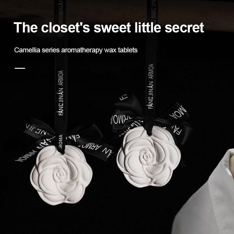 Car Fragrance Pendant Long-lasting Car perfume Pendant with camellia shape strong aroma car perfume