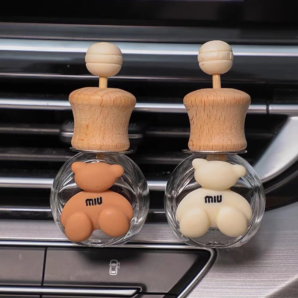 ODM/OEM Car Fragrance Empty Glass Bottle Cute Car Air Freshener Bottle Perfume Clip Car Decoration