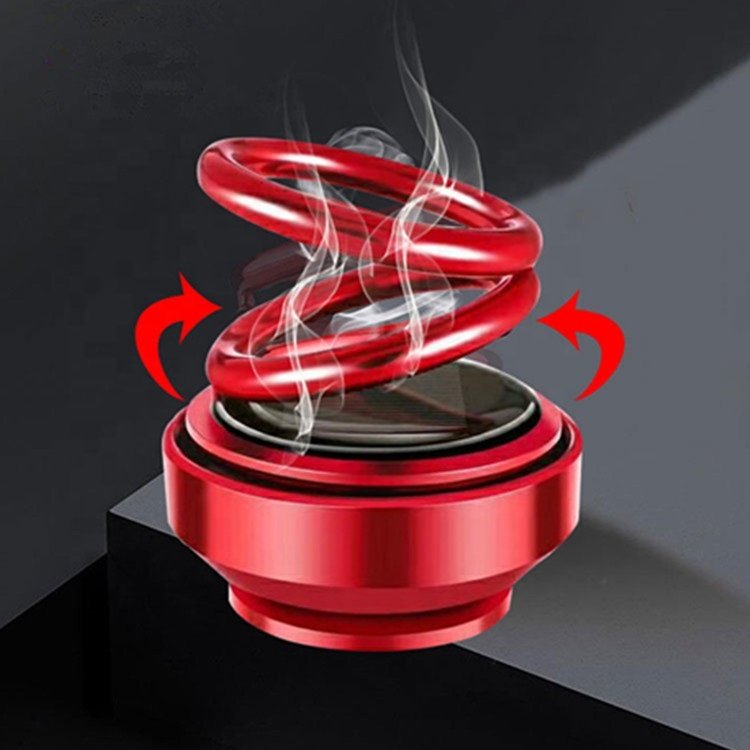 Solar Energy-Powered Metal Car Perfume with Aromatherapy Feature for Dashboard Decoration Diffuser 360 Rotating Air Freshener