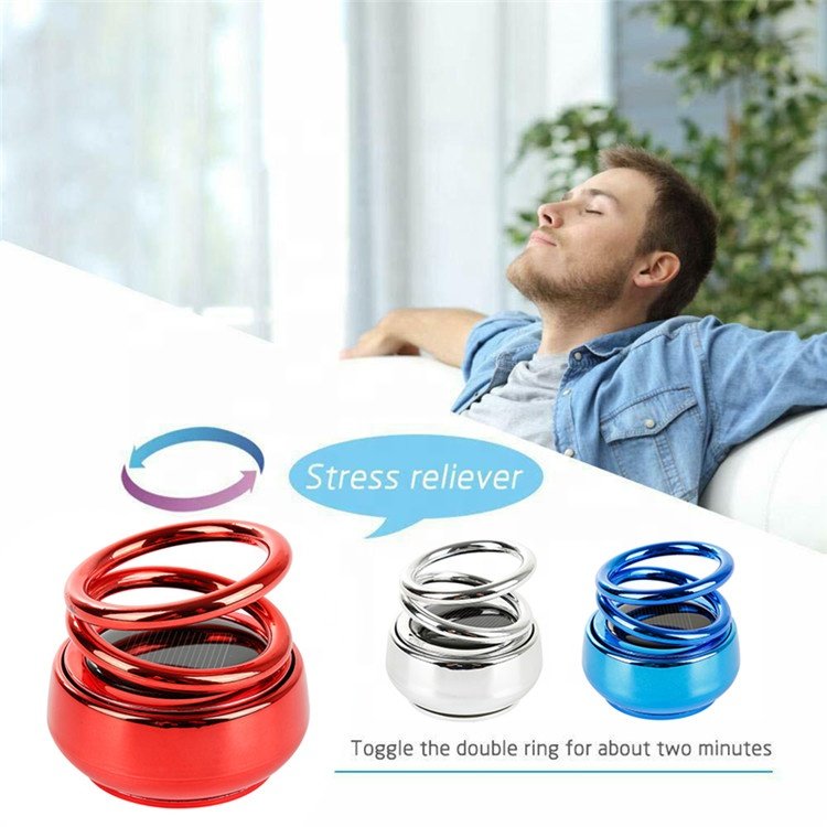 Solar Energy-Powered Metal Car Perfume with Aromatherapy Feature for Dashboard Decoration Diffuser 360 Rotating Air Freshener