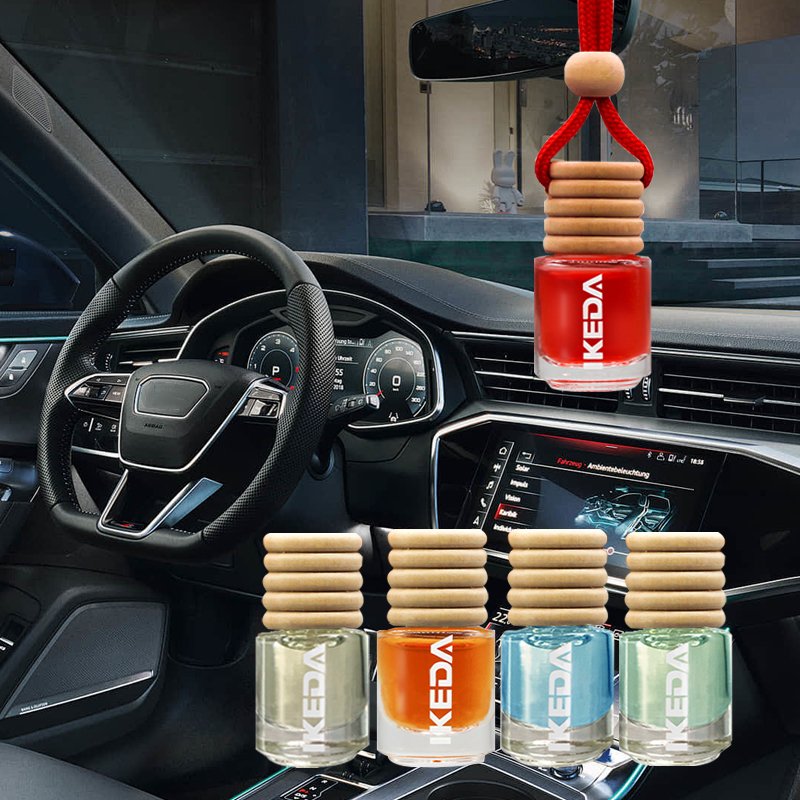 Custom logo Promotional 4ML glass bottle hanging pendant liquid car perfume