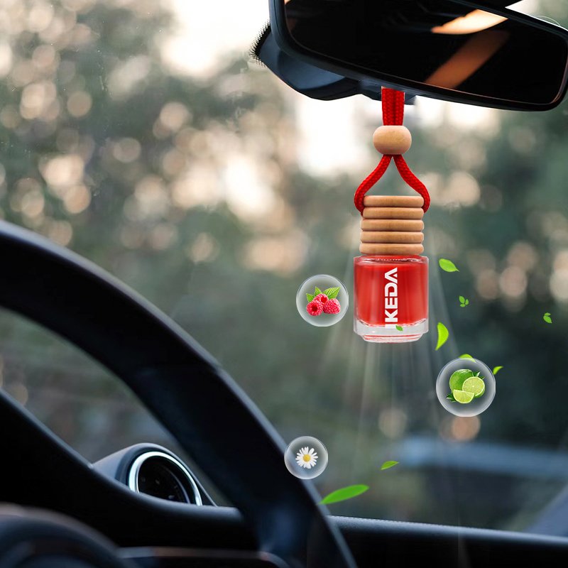 Custom logo Promotional 4ML glass bottle hanging pendant liquid car perfume