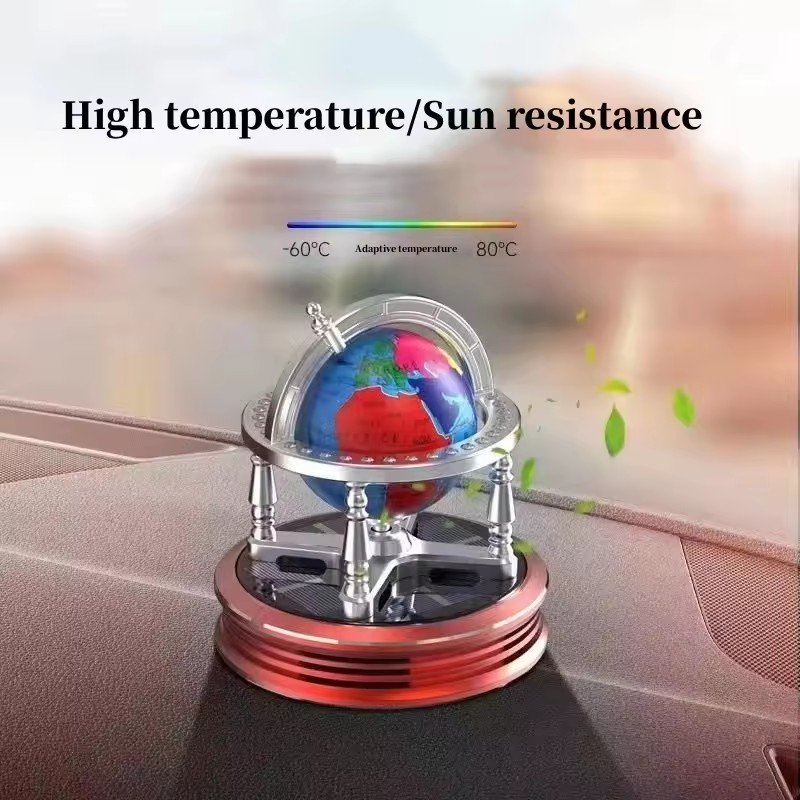 Modern popular solar perfume diffuser decoration rotating car essential oil aroma globe shape fragrance sprayer