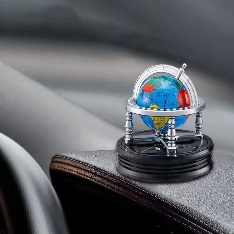 Modern popular solar perfume diffuser decoration rotating car essential oil aroma globe shape fragrance sprayer
